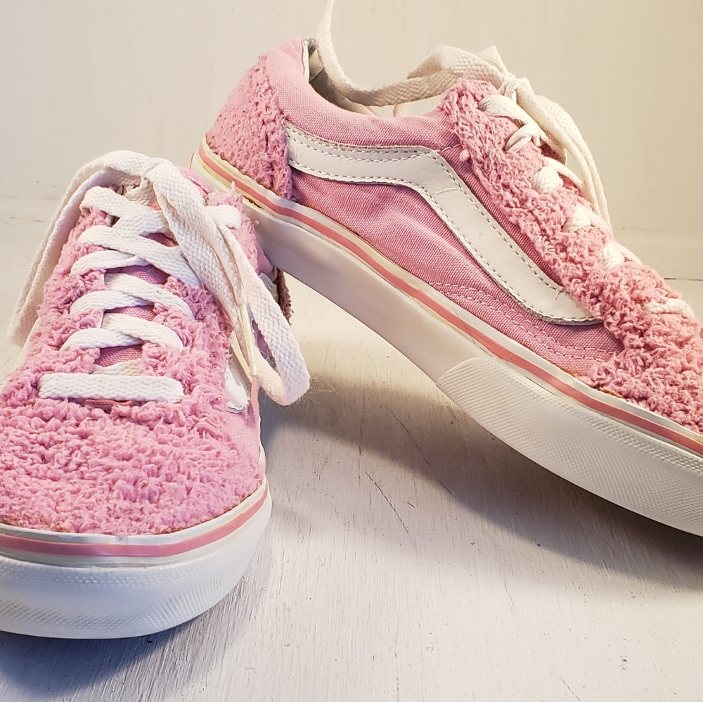 Pink terry Vans Off the Wall size 8